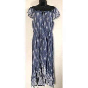 LF Mint Vanilla Off Shoulder Blue Dress